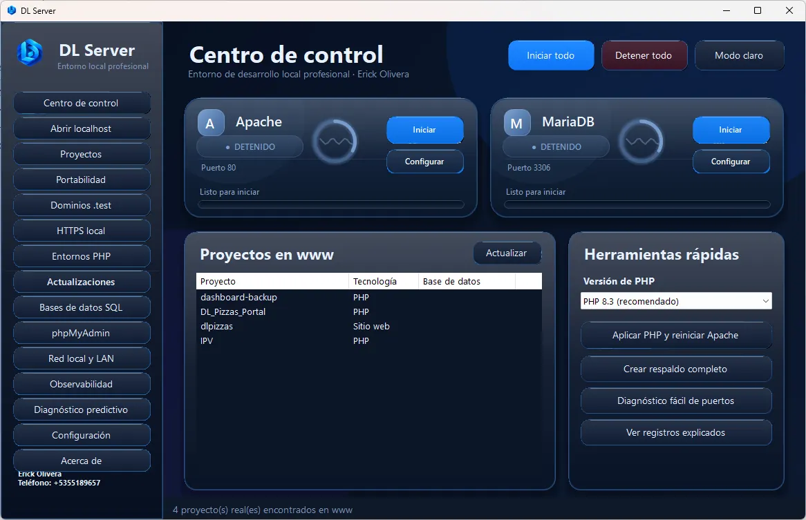 Captura real de DL Server